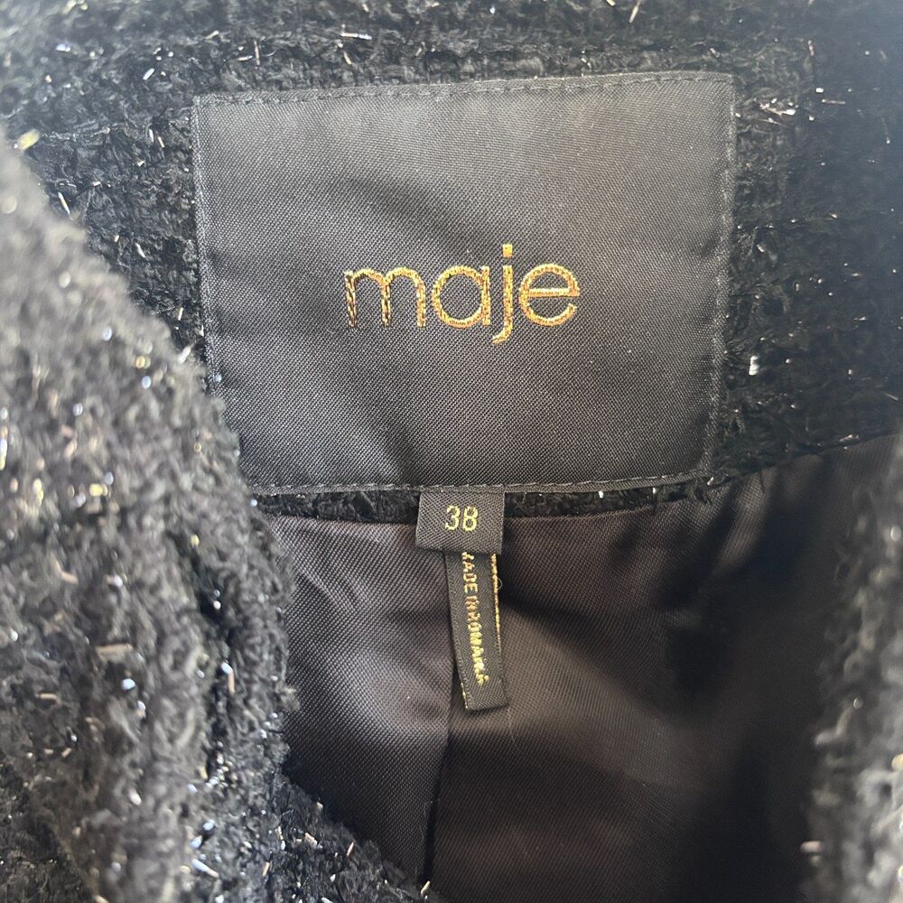 Maje Vateau Cropped Tweed Jacket & Skort Set Women's 38 US M Preppy Old Money - Picture 5 of 14